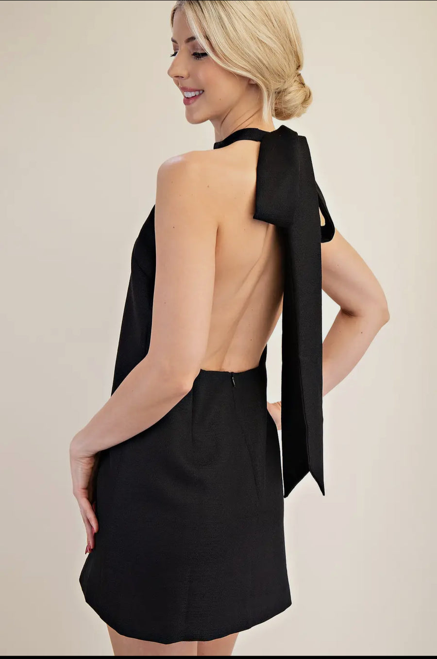 Halter Bow Mini Dress