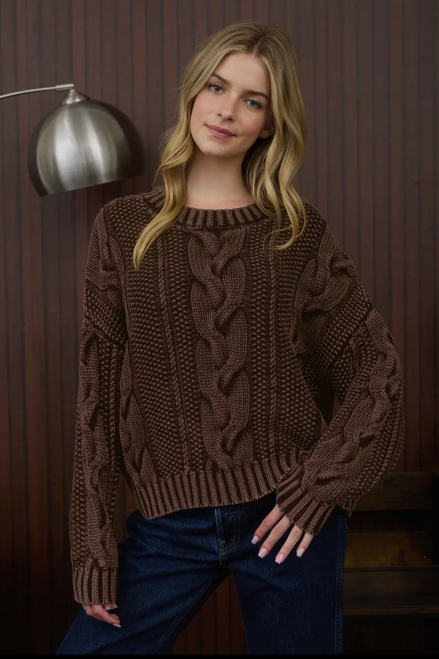 Cable knit sweater