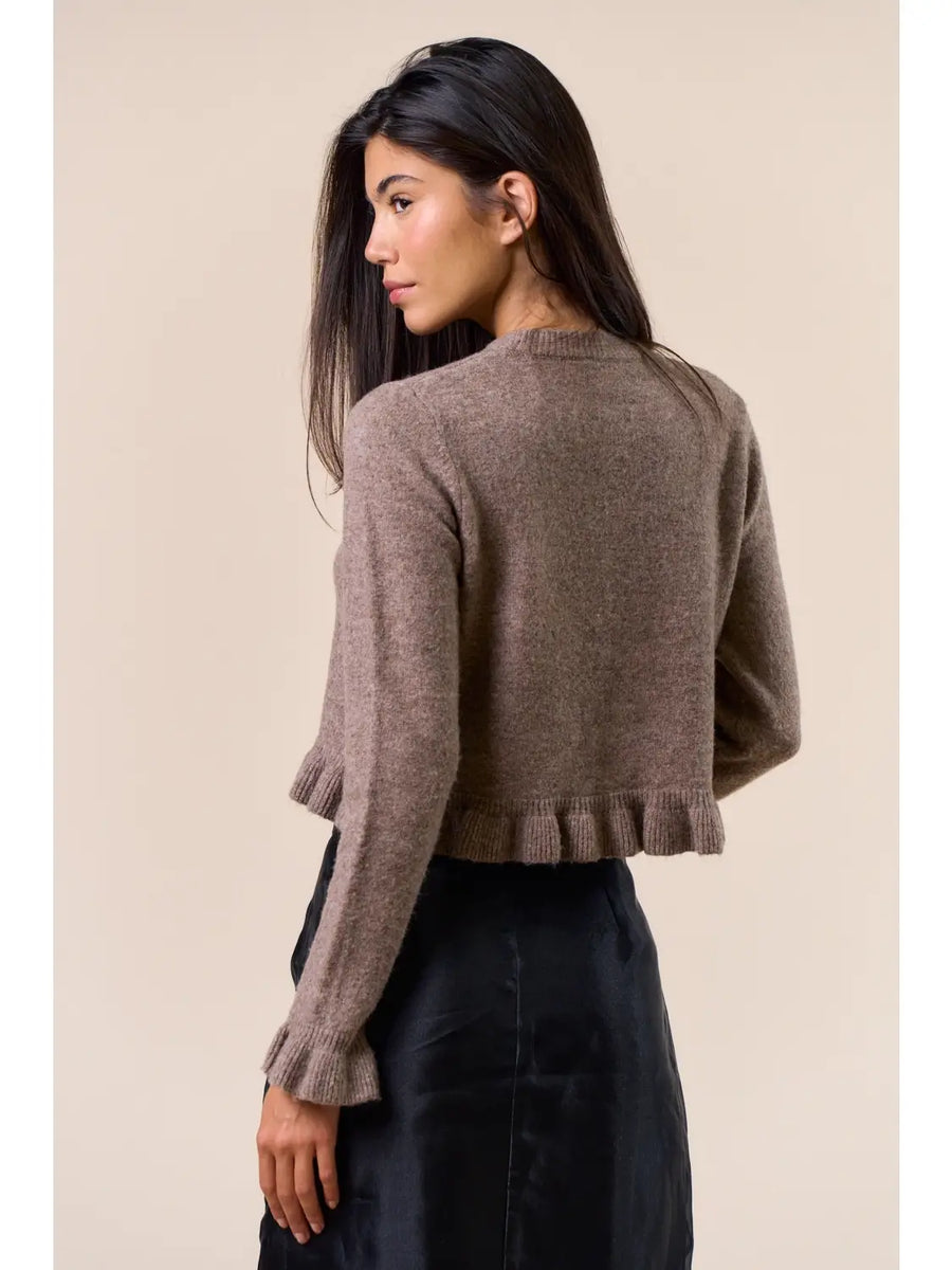 Ruffle Trimmed Cardigan