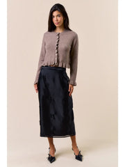 Ruffle Trimmed Cardigan