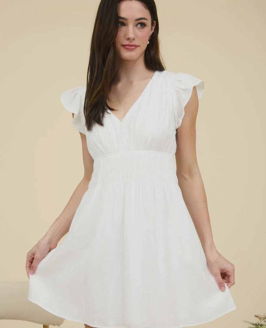 Ruffle sleeve dress