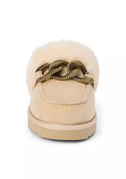 Taos slip on faux fur mule natural