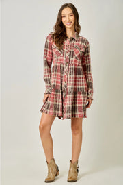 Acid washed tiered dress