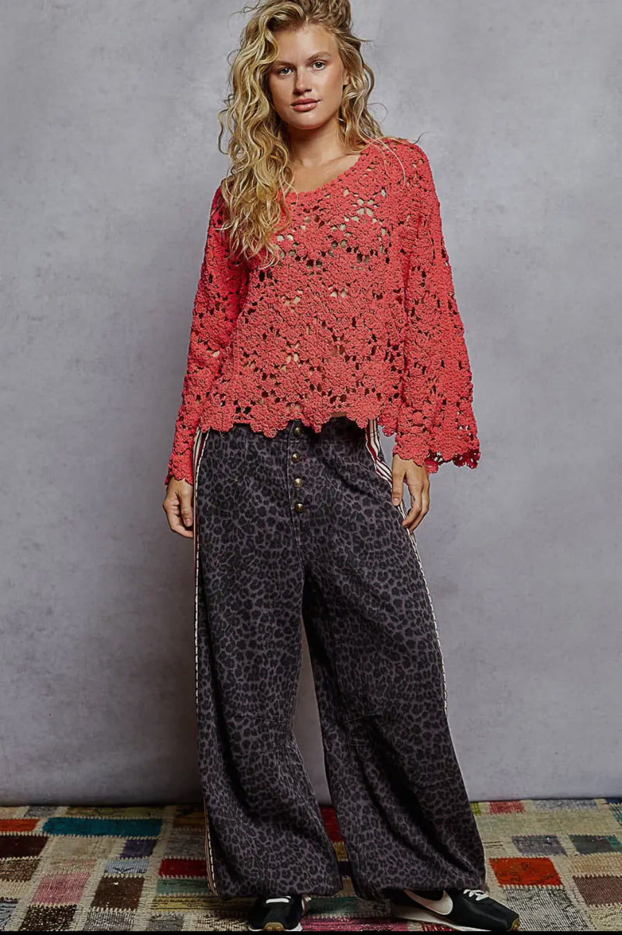 Scalloped edge crochet sweater