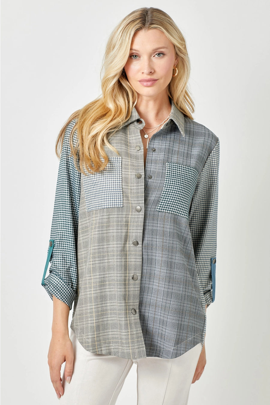 Mixed plaid Shacket