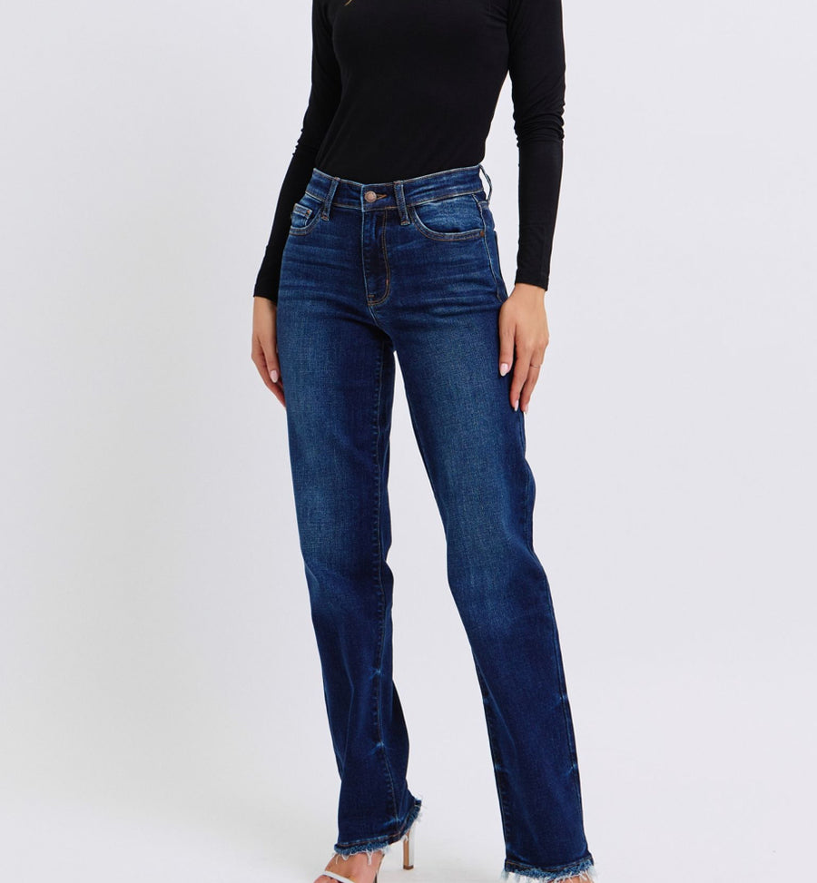 Judy Blue MR straight with fray hem