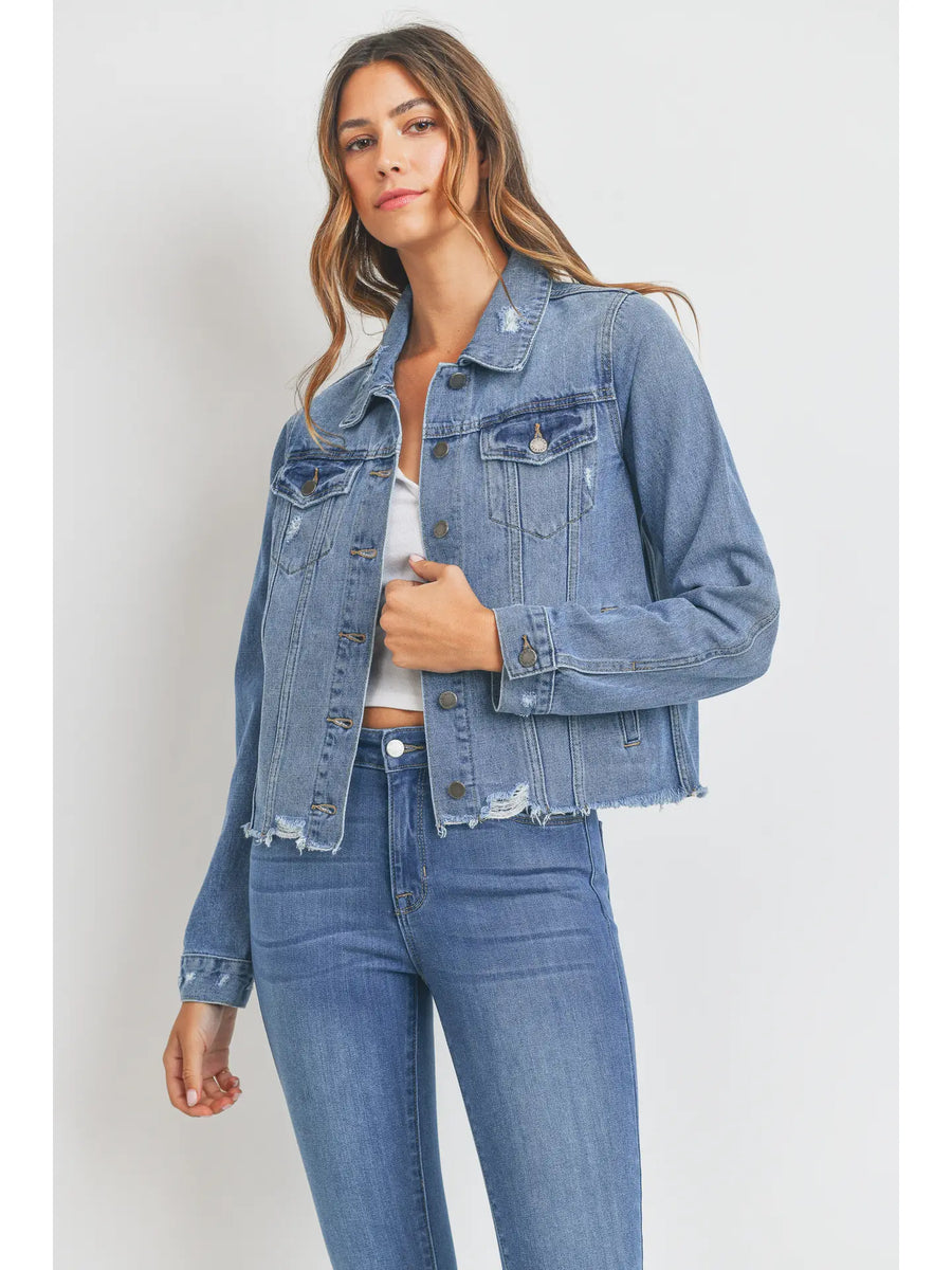 Vintage distressed jean jacket