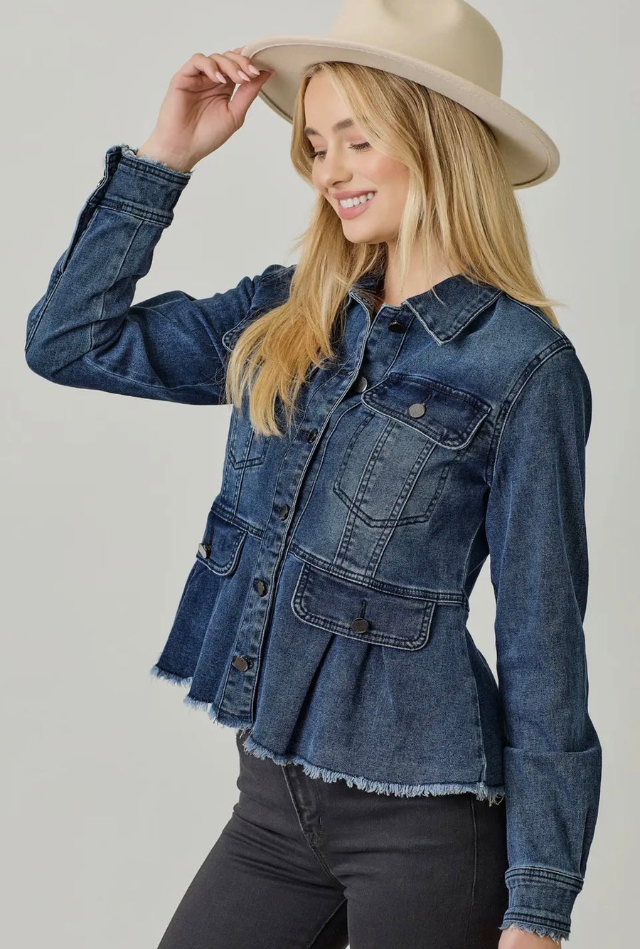 Peplum denim jacket