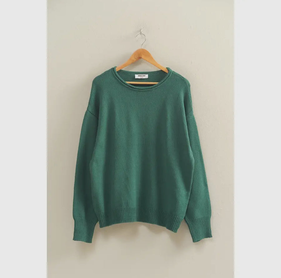 Rolled neckline sweater