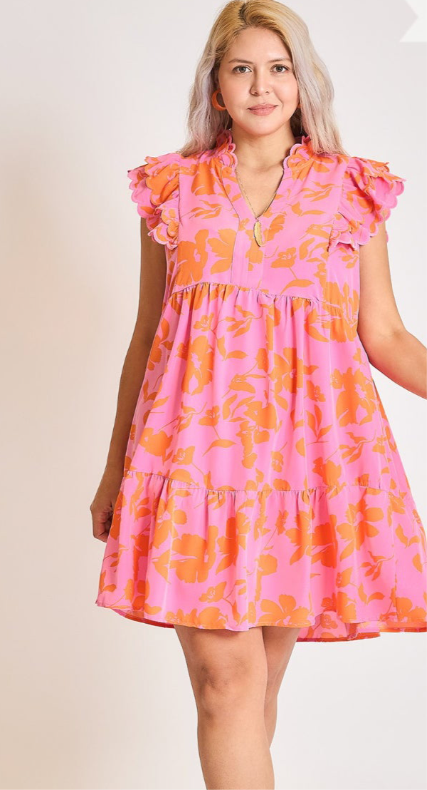Two-Toned Floral Dress