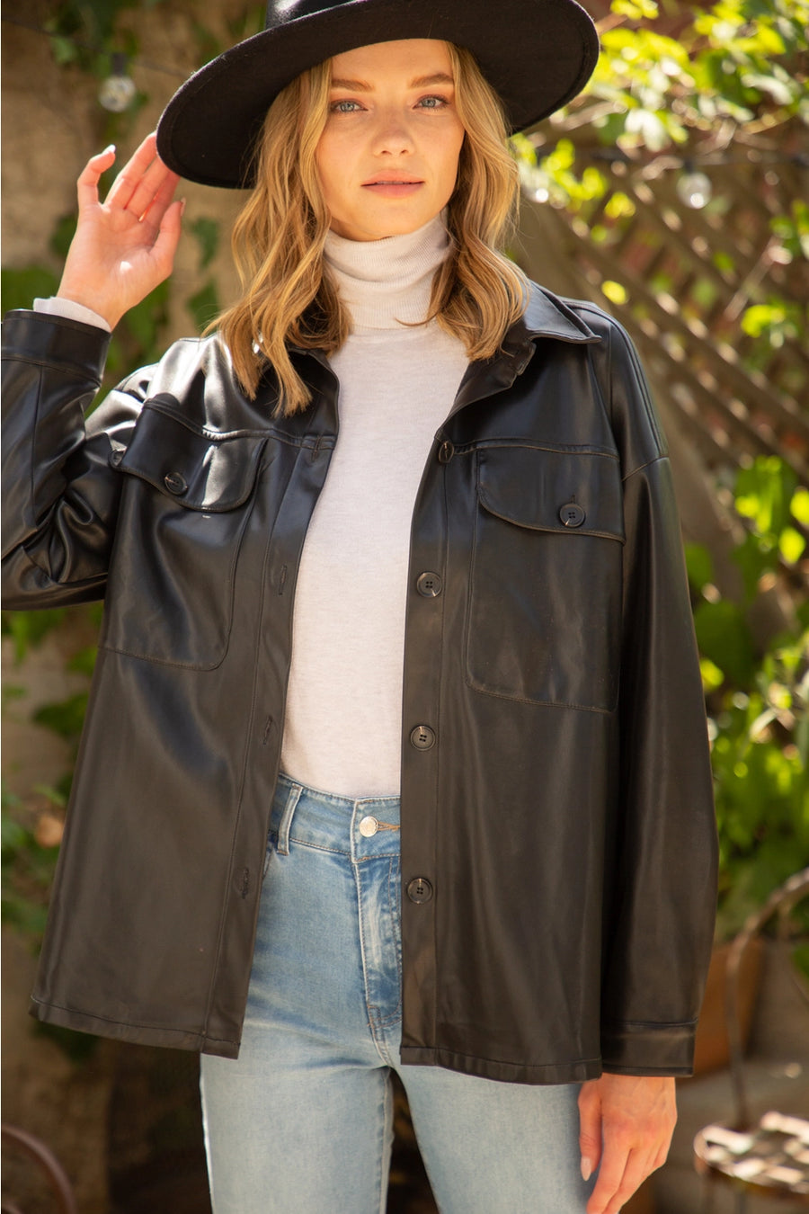 Vegan Leather Shacket