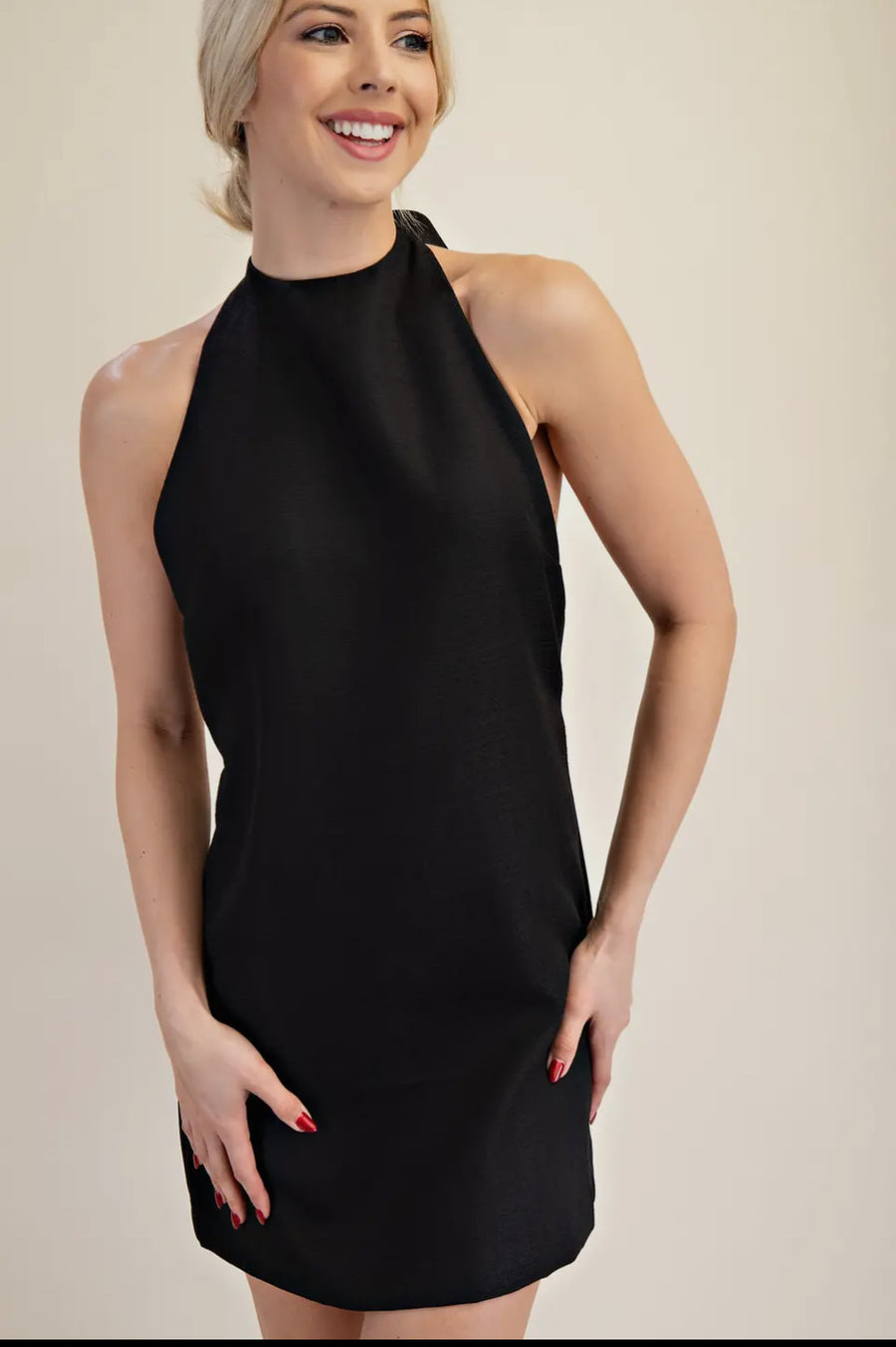 Halter Bow Mini Dress