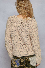 Mocha Crochet Sweater