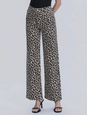 Leopard wide leg jeans