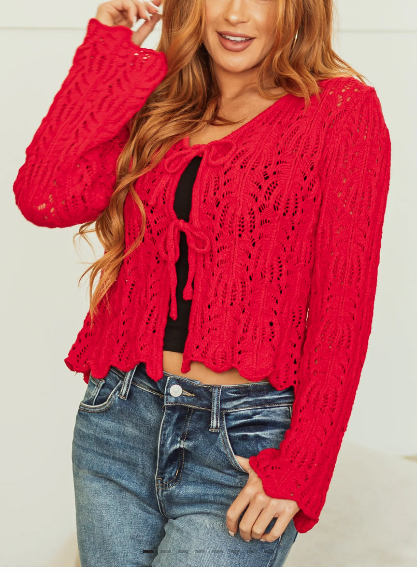 Front Tie Cardigan
