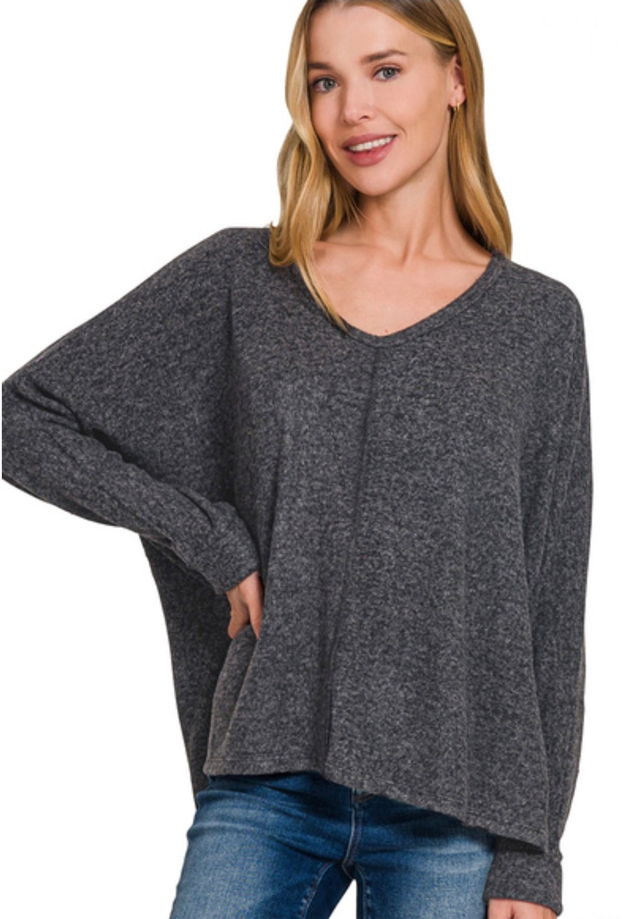 Brushed V-Neck Sweater
