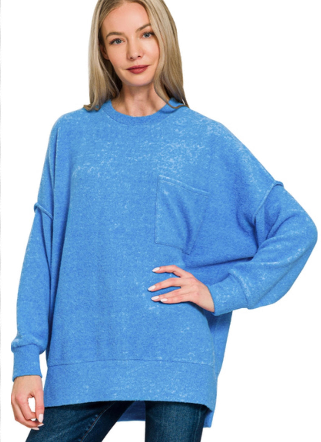 Brushed Pocket Sweater