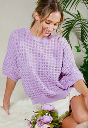Crew neck crochet sweater