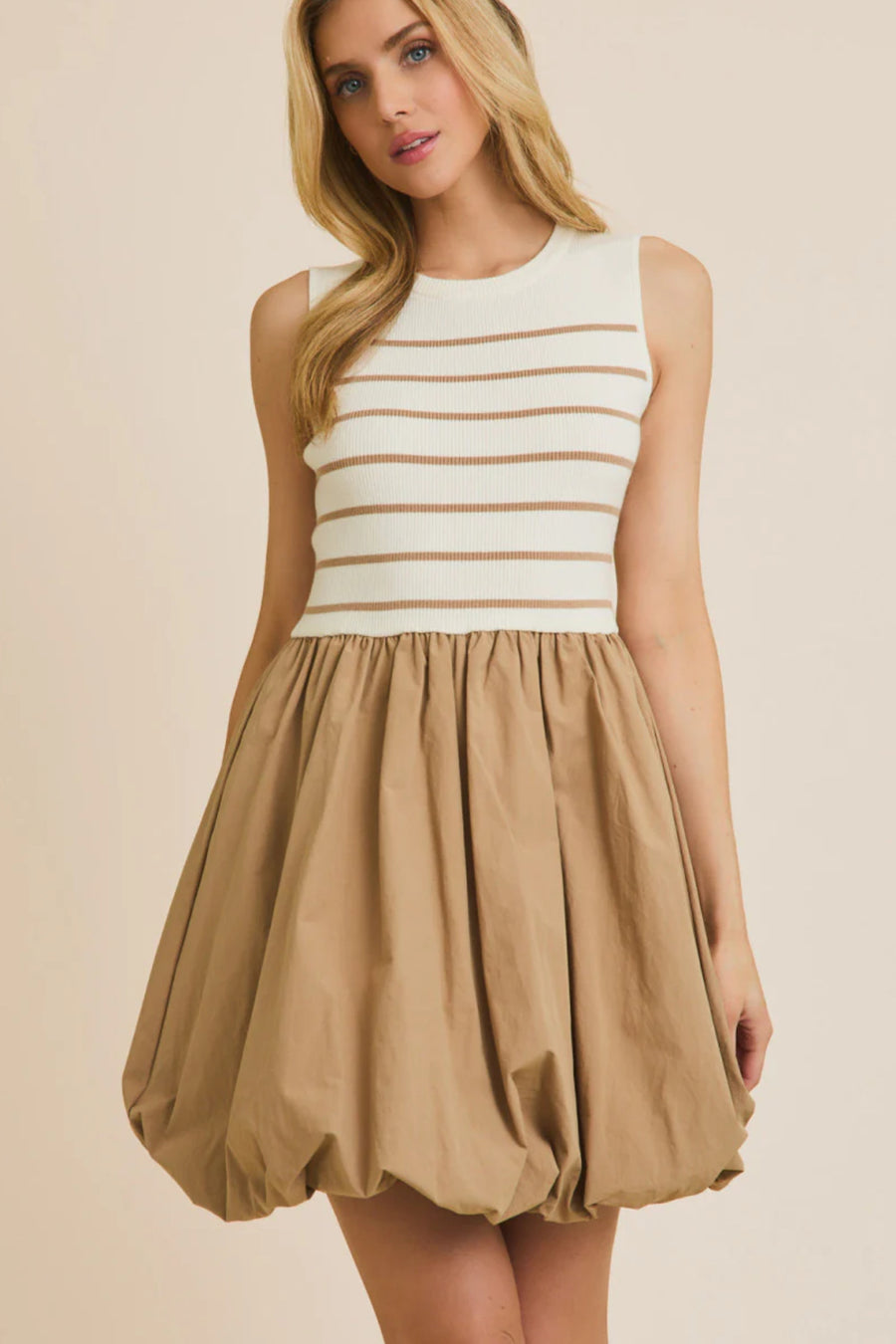 Striped Knit Bubble Dress