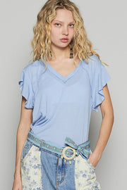 V-neck Flutter Tee
