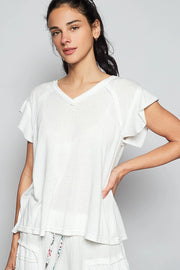 V-neck Flutter Tee