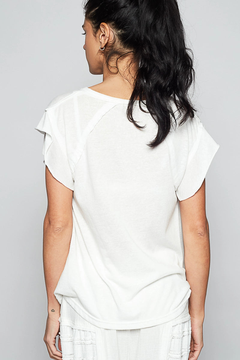 V-neck Flutter Tee