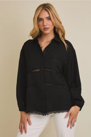 Lace Trim Button Up