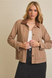 Contrast Collar Jacket