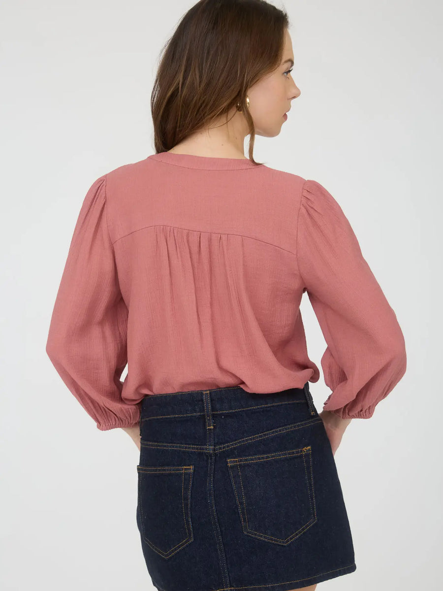 Double Ribbon Pleated Top