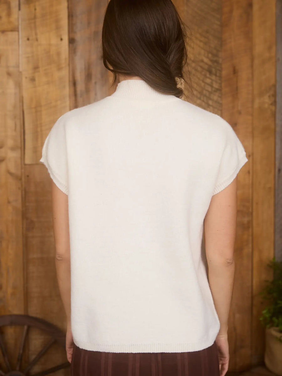 Mock Neck Sleeveless Sweater