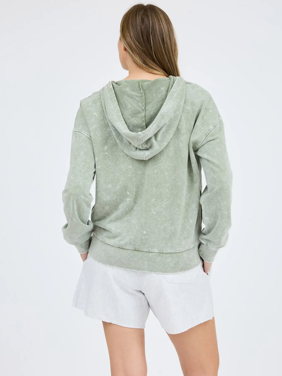 Washed Henley Hoodie