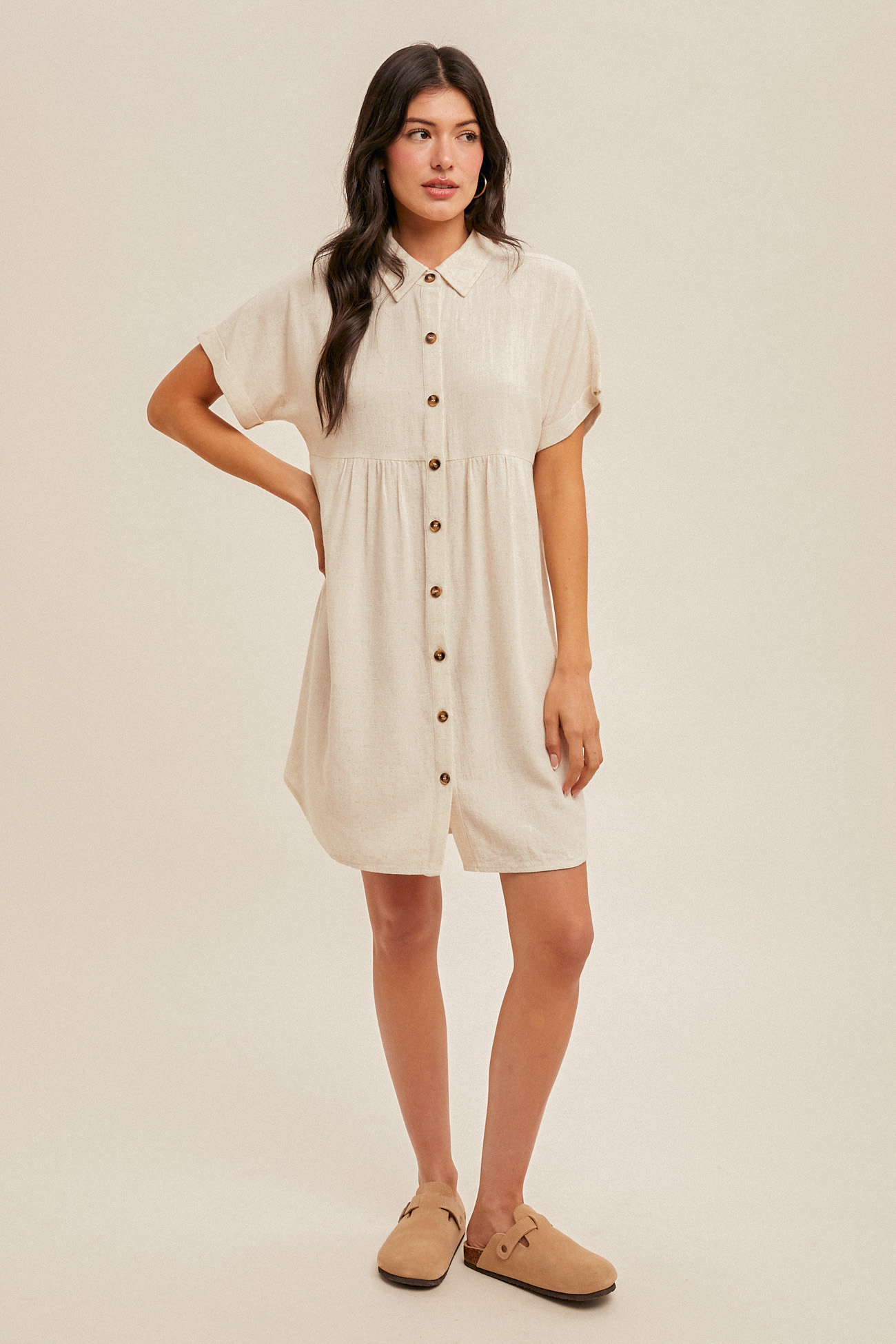 Linen button dress