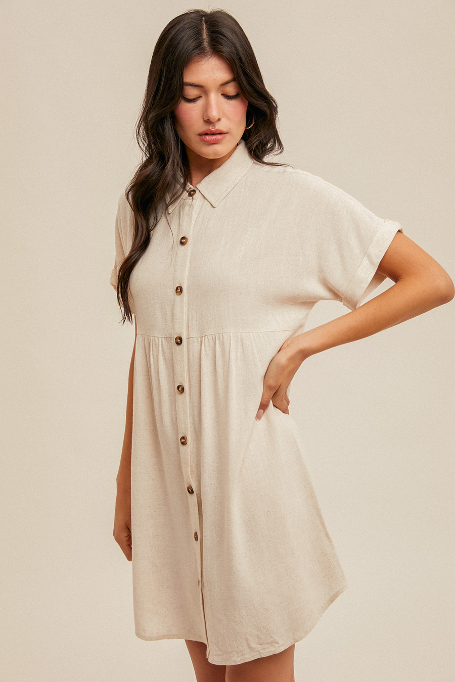 Linen button dress