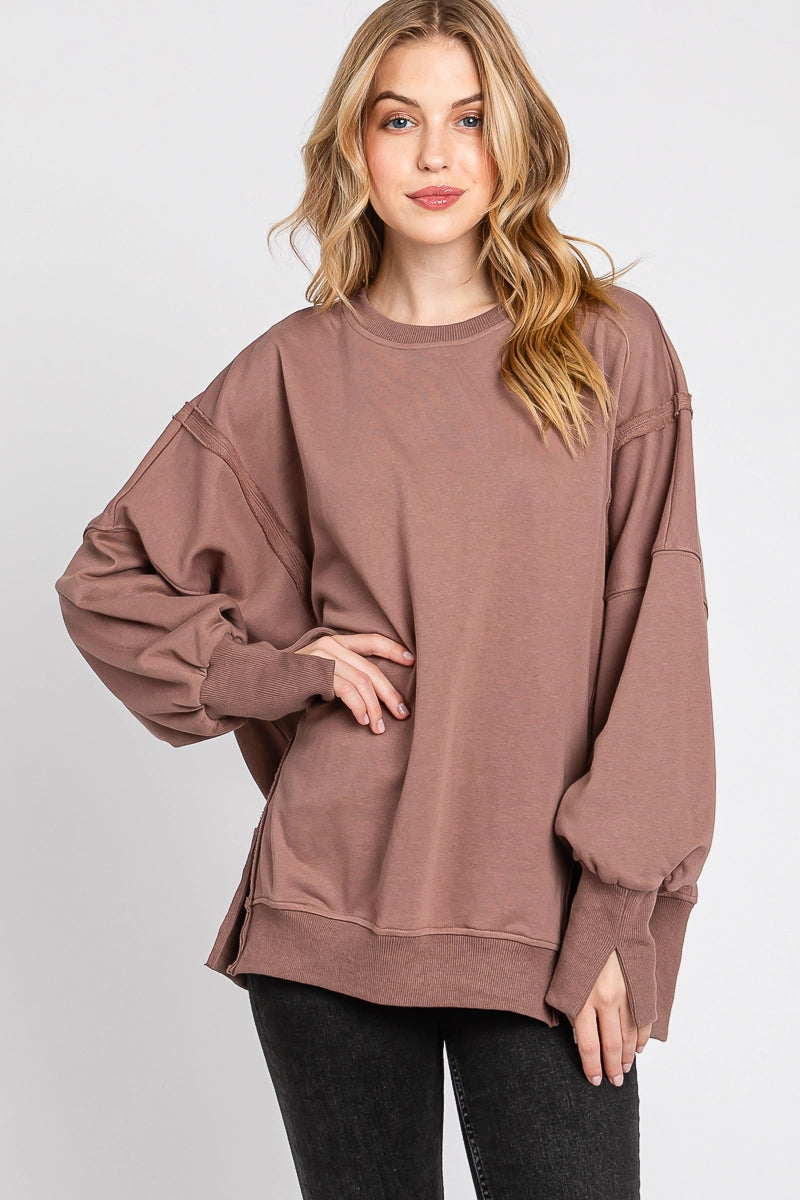 Side-Slit Crewneck