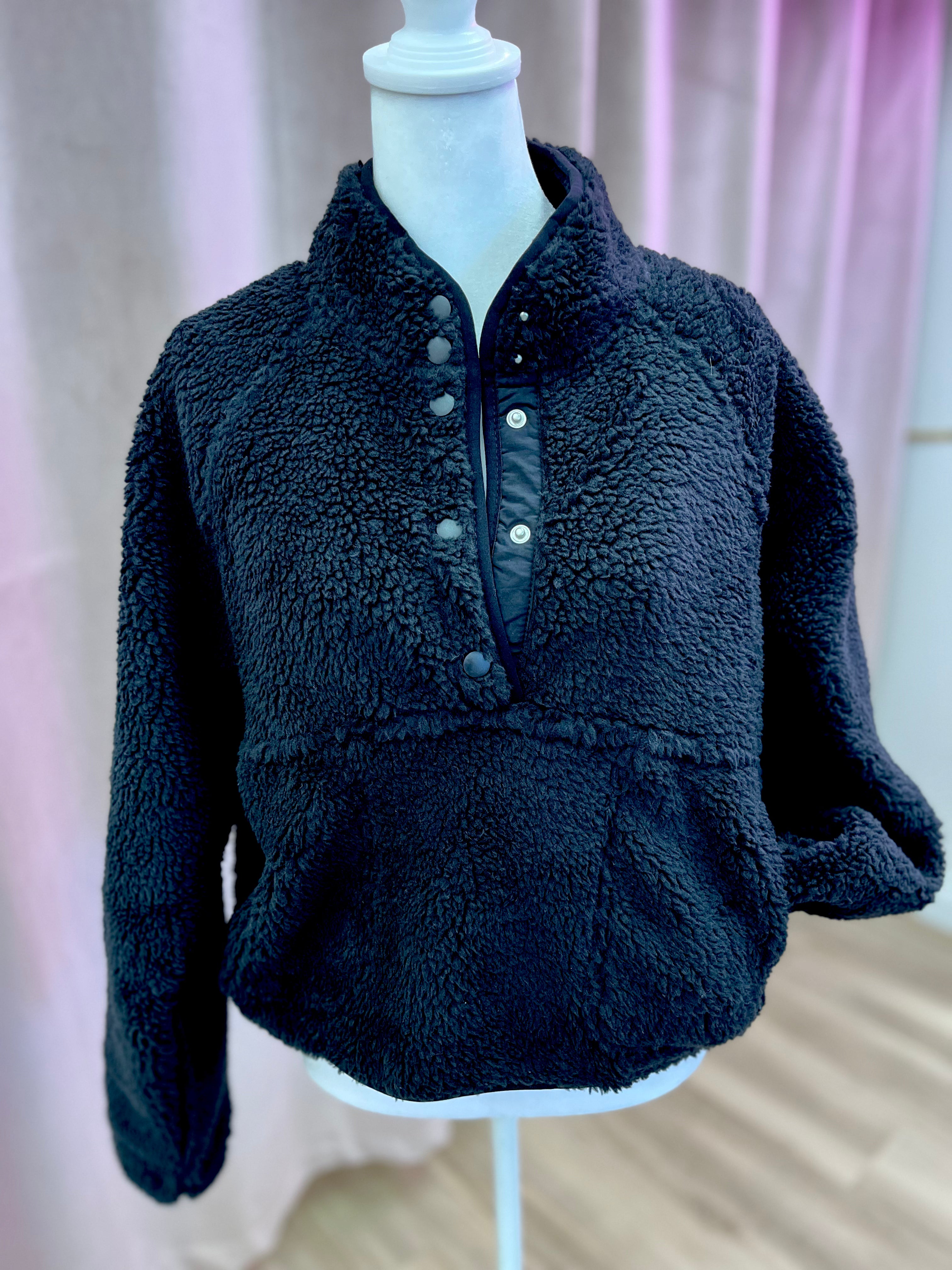 Cropped Sherpa Pullover