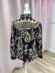 Boho Ruffle Neck Blouse