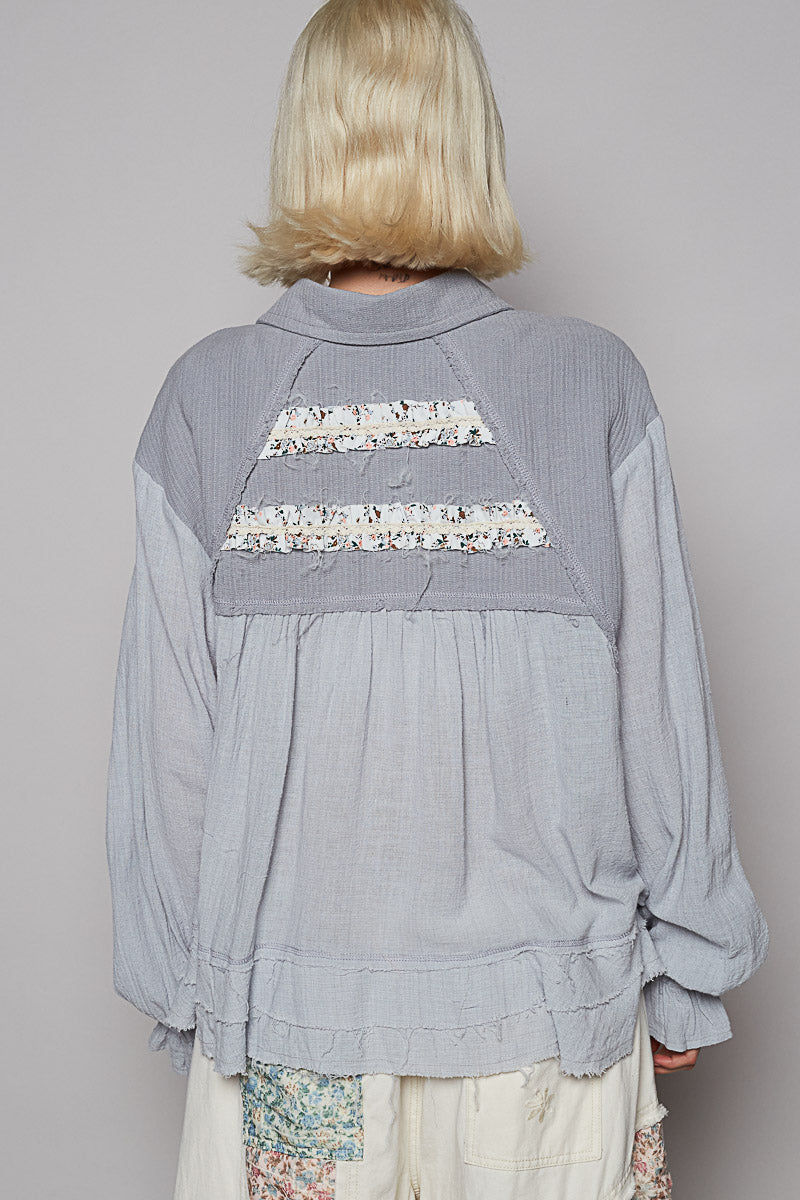 Ballon Sleeve Ruffle Jacket